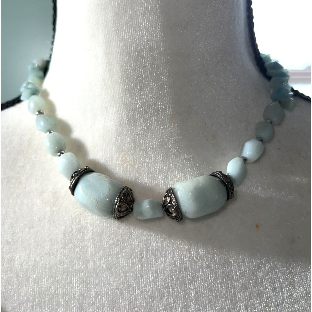 Genuine Green Aventurine Bead Necklace -- 18"